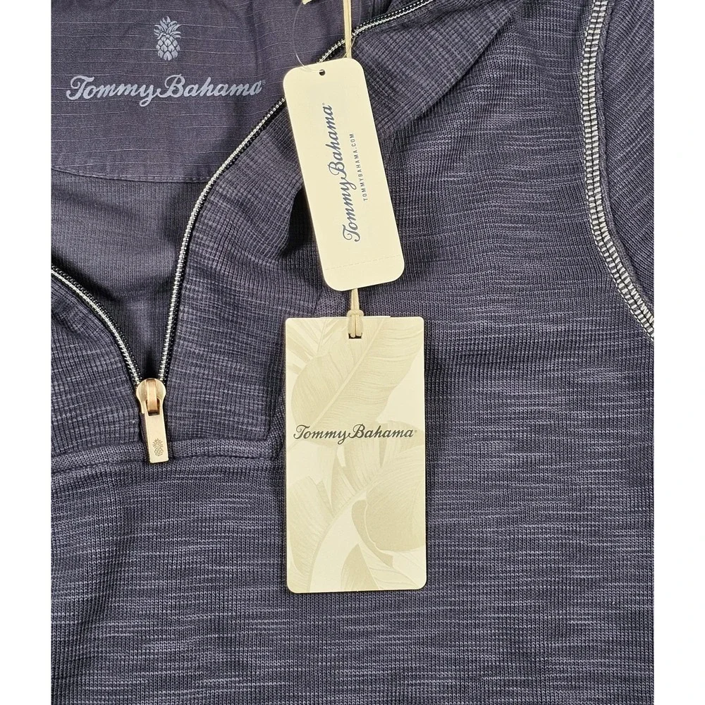 Tommy Bahama NWT Tobago Bay Half-Zip Short Sleeve Dress Ocean Deep Blue Size XL - Picture 6 of 9